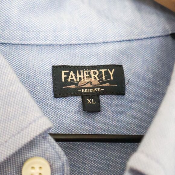 Faherty Reserve Men's Button Down Twill Shirt Light Blue  - XL - Picture 6 of 7